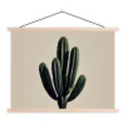 Cactus - Subtiel - Groen textielposter latten blank klein -3d