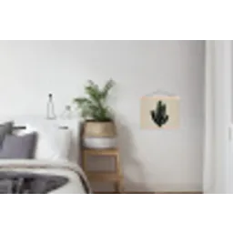 Cactus - Subtiel - Groen textielposter latten blank klein -woonkamer