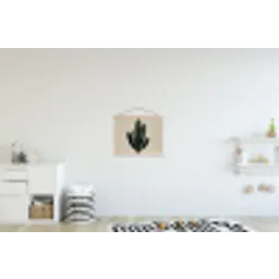Cactus - Subtiel - Groen textielposter latten blank klein -kinderkamer