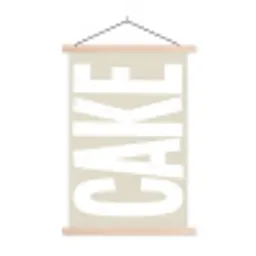 Cake - Woord - Japandi - Wit textielposter latten blank klein -3d