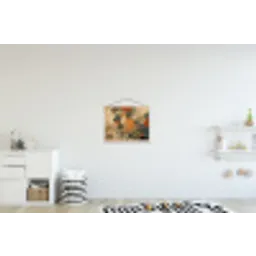 Kat - Sierlijk - Bloemen textielposter latten blank klein -kinderkamer