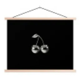 Kers - Luxueus - Metallic textielposter latten blank klein -3d