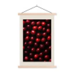 Kersen - Rood textielposter latten blank klein -3d