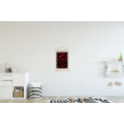 Kersen - Rood textielposter latten blank klein -kinderkamer