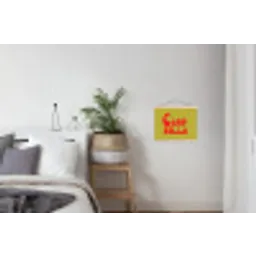 Ciao bella - Rood - Groen - Stippen textielposter latten blank klein -woonkamer
