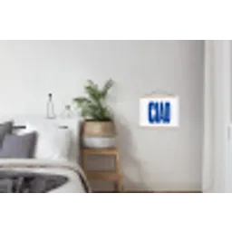 Ciao - Blauw - Stippen textielposter latten blank klein -woonkamer