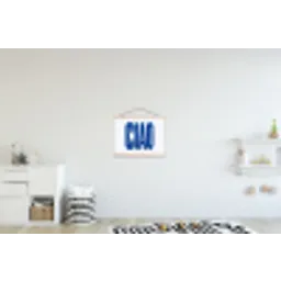 Ciao - Blauw - Stippen textielposter latten blank klein -kinderkamer