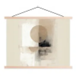 Cirkel - Compositie - Diepte - Beige textielposter latten blank klein -3d
