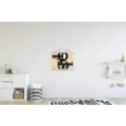 Cirkels - Balken - Zwart - Abstract textielposter latten blank klein -kinderkamer