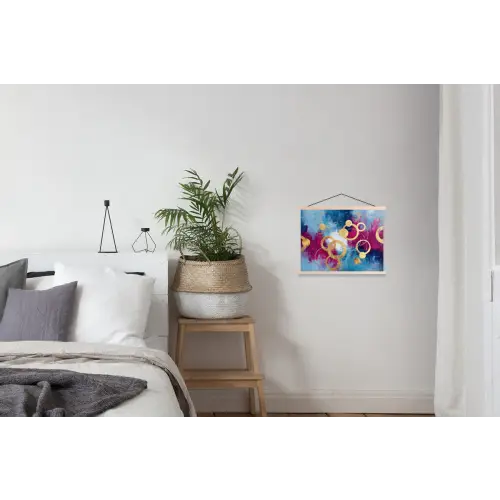 Cirkels - Goud - Abstract textielposter latten blank klein -woonkamer