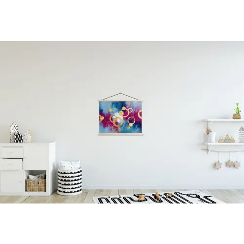 Cirkels - Goud - Abstract textielposter latten blank klein -kinderkamer