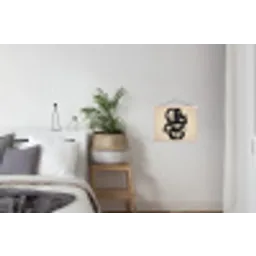 Cirkels - Lijnen - Vormen - Zwart textielposter latten blank klein -woonkamer