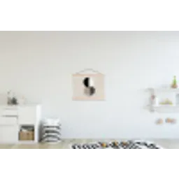Cirkels - Strepen - Minimalistisch - Zwart textielposter latten blank klein -kinderkamer