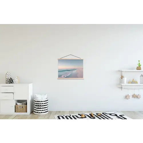 Kustlijn - Pastel - water textielposter latten blank klein -kinderkamer