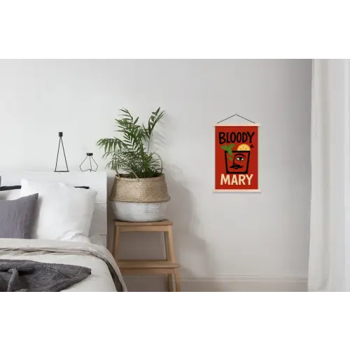 Cocktail - Art - Rood textielposter latten blank klein -woonkamer