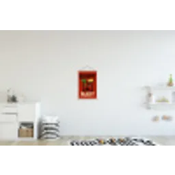 Cocktail - Art - Rood textielposter latten blank klein -kinderkamer