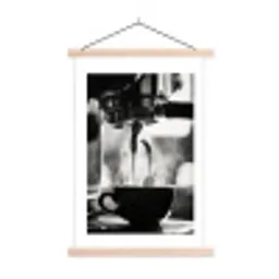 Coffee - Espresso - Koffiemachine - Kop textielposter latten blank klein -3d