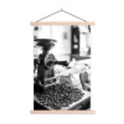 Koffiemolen - Gemalen - Vintage textielposter latten blank klein -3d