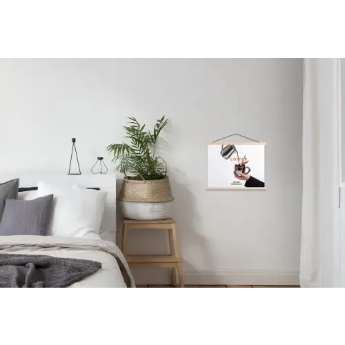 Koffie - Mok - Kan - Therapie textielposter latten blank klein -woonkamer