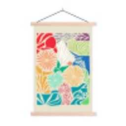 Kleurrijk - Abstract - Bloemen - Patronen textielposter latten blank klein -3d