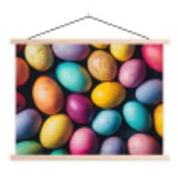 Kleurrijk - Paaseitjes - Spetters textielposter latten blank klein -3d