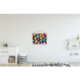 Kleurrijk - Paaseitjes - Spetters textielposter latten blank klein -kinderkamer