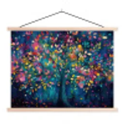 Kleurrijk - Boom - Magisch - Abstract textielposter latten blank klein -3d