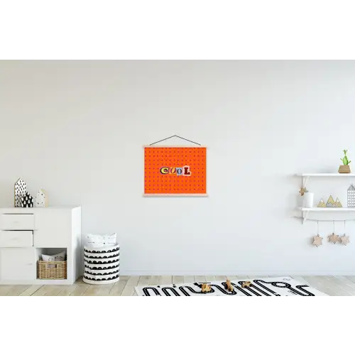 Cool - Stippen - Oranje textielposter latten blank klein -kinderkamer