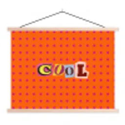 Cool - Stippen - Oranje textielposter latten blank klein -3d
