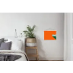 Cool - Oranje - Groen textielposter latten blank klein -woonkamer