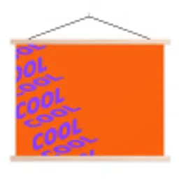 Cool - Paars - Oranje textielposter latten blank klein -3d