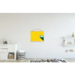Cool - Geel - Groen textielposter latten blank klein -kinderkamer