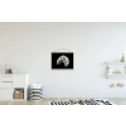 Croissant - Metaal - Zilver textielposter latten blank klein -kinderkamer