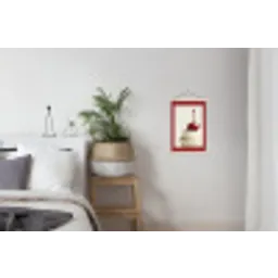 Cupcake - Kers - Rood textielposter latten blank klein -woonkamer