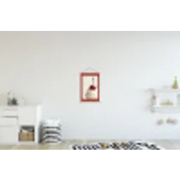 Cupcake - Kers - Rood textielposter latten blank klein -kinderkamer