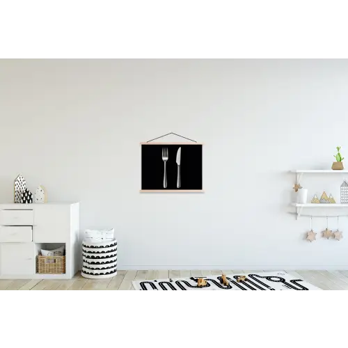 Bestek - Klassiek - Elegant textielposter latten blank klein -kinderkamer