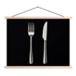 Bestek - Klassiek - Elegant textielposter latten blank klein -3d
