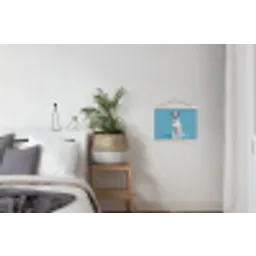 Dalmatiër - Zonnebril - Blauw textielposter latten blank klein -woonkamer