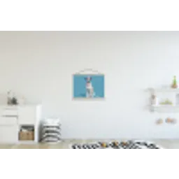 Dalmatiër - Zonnebril - Blauw textielposter latten blank klein -kinderkamer