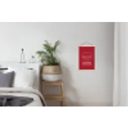 Dieprood - Lijntekening - Tekst - Hamburger textielposter latten blank klein -woonkamer