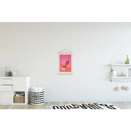 Disco - Peper - Roze textielposter latten blank klein -kinderkamer