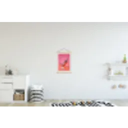 Disco - Peper - Roze textielposter latten blank klein -kinderkamer