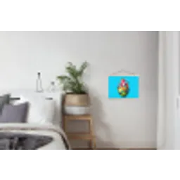 Drakenfruit - Blauw - Levendig textielposter latten blank klein -woonkamer