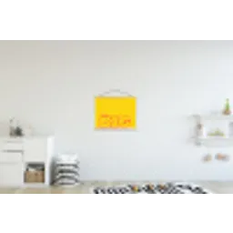 Dream big - Geel - Grafisch textielposter latten blank klein -kinderkamer
