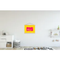 Dream big - Geel - Roze textielposter latten blank klein -kinderkamer