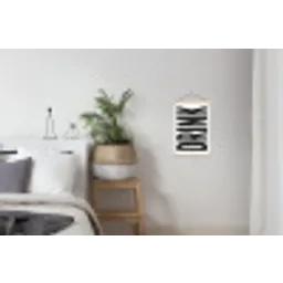 Drink - Zwart - Wit - Decoratie textielposter latten blank klein -woonkamer