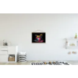 Drumstel - Kleurrijk - Verf - Levendig textielposter latten blank klein -kinderkamer