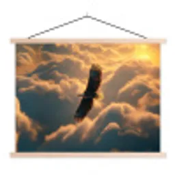 Adelaar - Wolken - Zon textielposter latten blank klein -3d