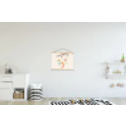 Paastak - Strikje - Eieren textielposter latten blank klein -kinderkamer