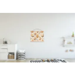 Paaseieren - Bruin - Bloemen textielposter latten blank klein -kinderkamer